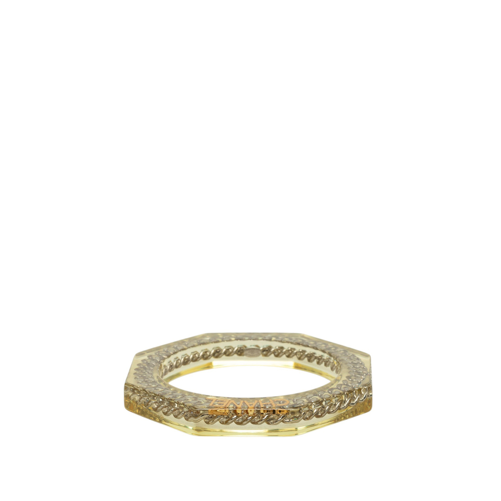 Pre-Loved Chanel Resin and Gold Plated Octagonal Bangle